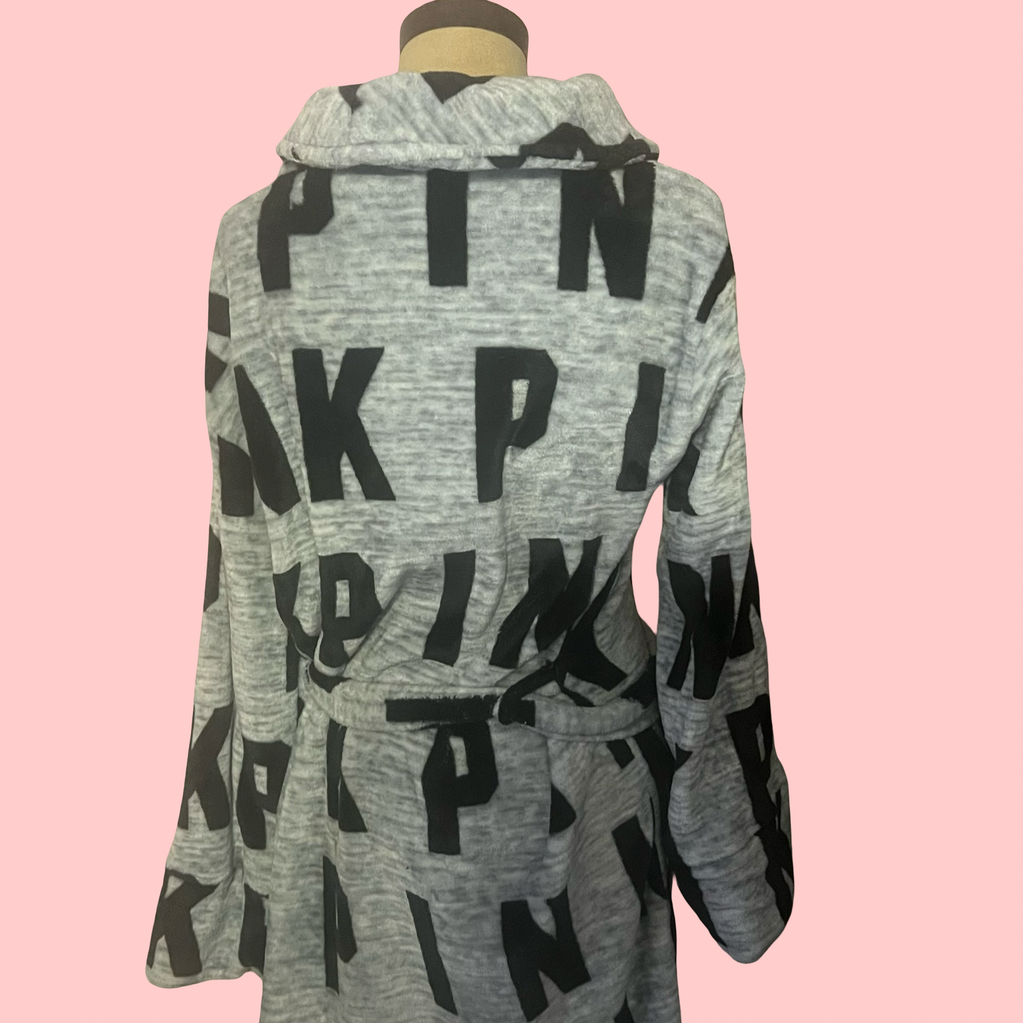 Victoria secret pink grey 2018 robe one size