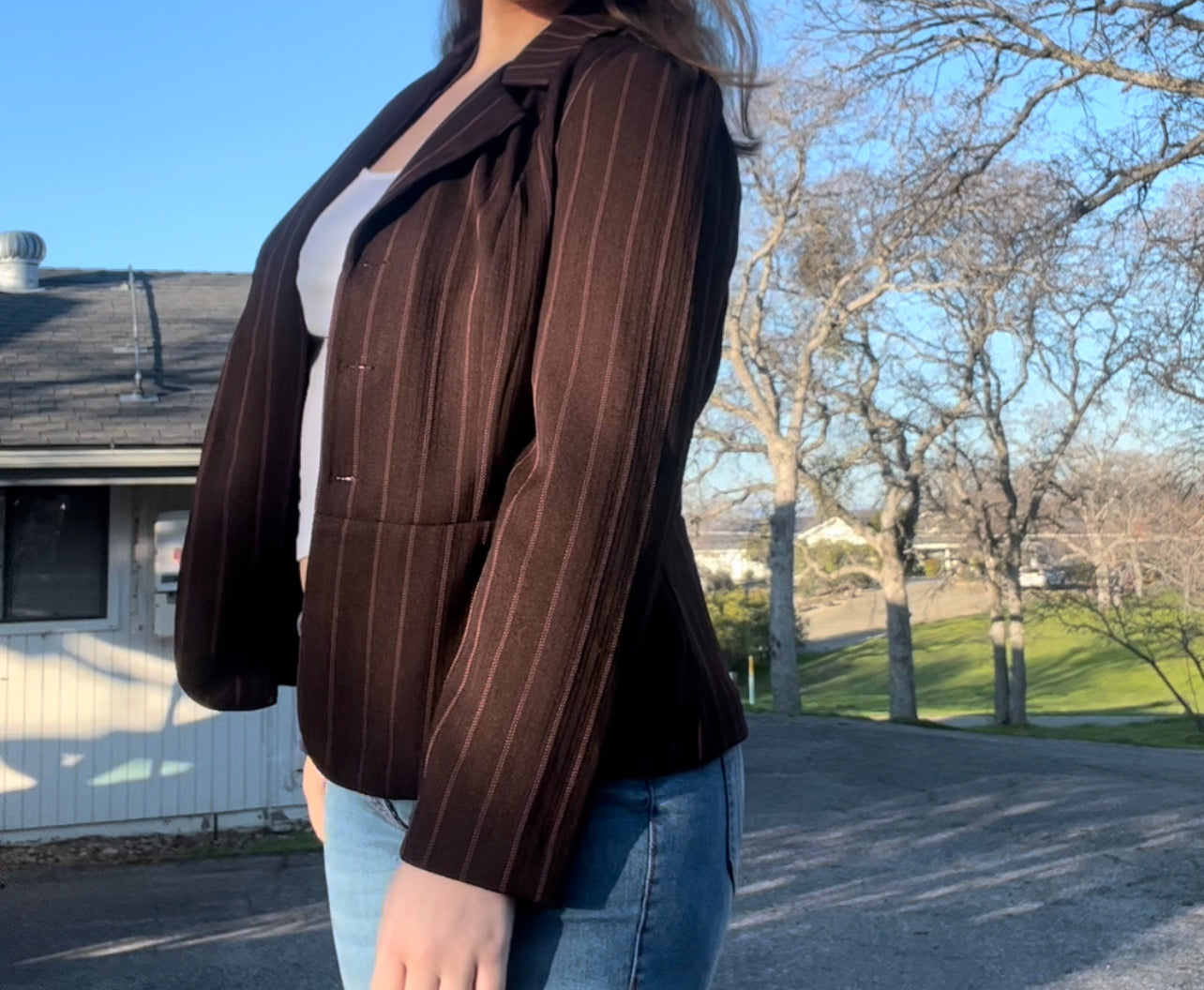 Snap y2k brown office siren jacket size 11