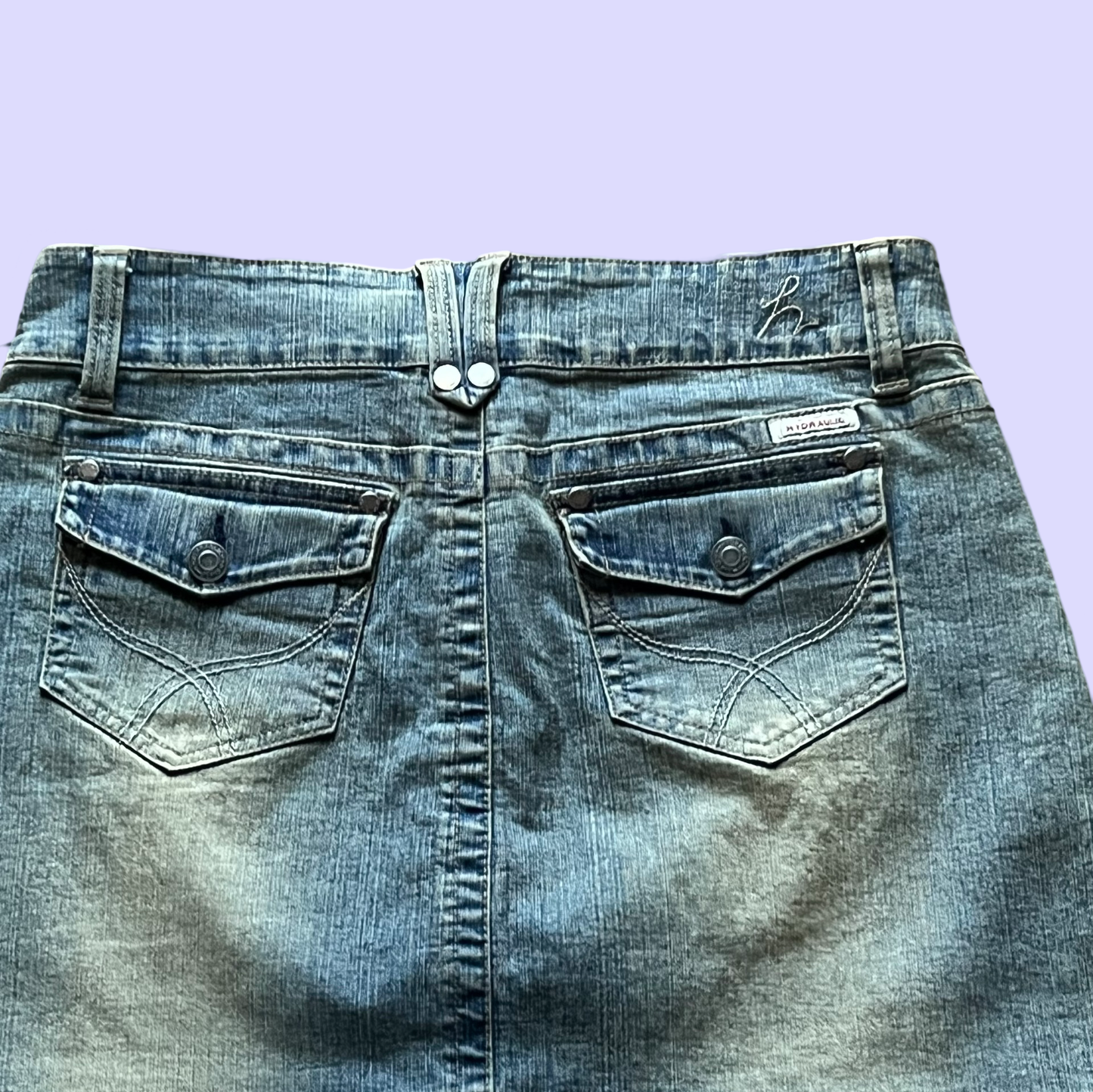 Vintage early 2000s hydraulic jean mini skirt size 7/8