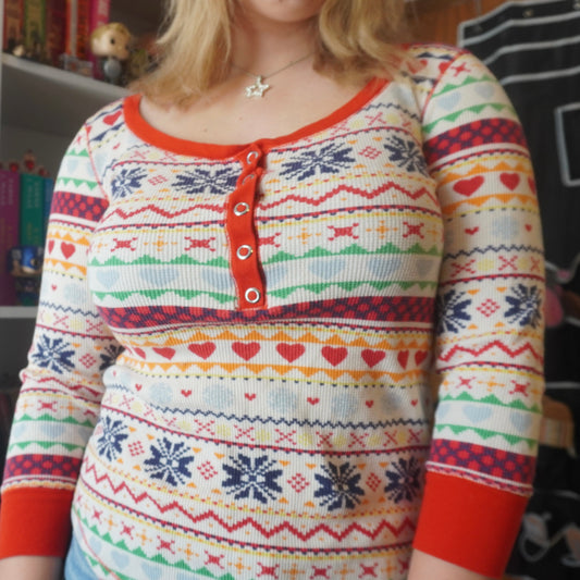 Victoria secret early 2000s holiday Christmas pajama top size small