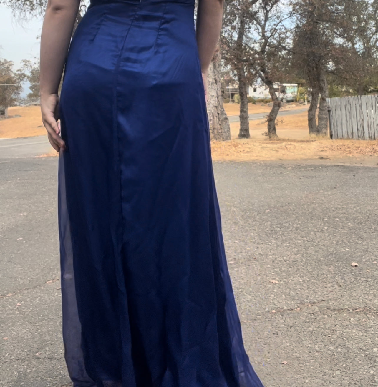 Vintage early 2000s y2k blue strapless prom dress size medium