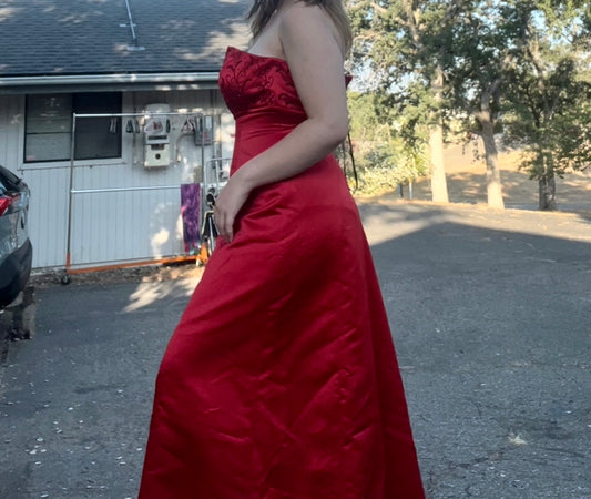 Donna gray vintage glamour corset style formal long prom dress size 10