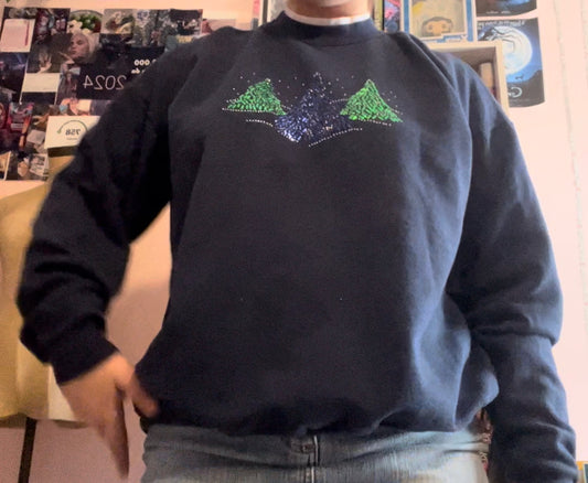 Mccc energy sportswear Christmas holidays blue sweater size 1X