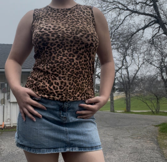 Joseph A vintage cheetah print top size medium