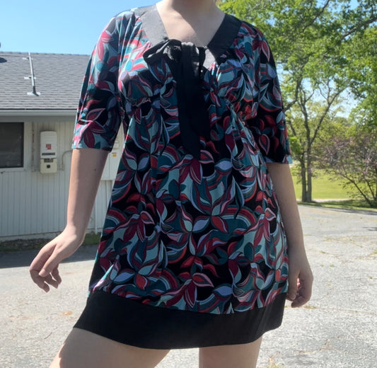 Bisou Bisou vintage early 2000s colorful 60s inspired mini dress size large