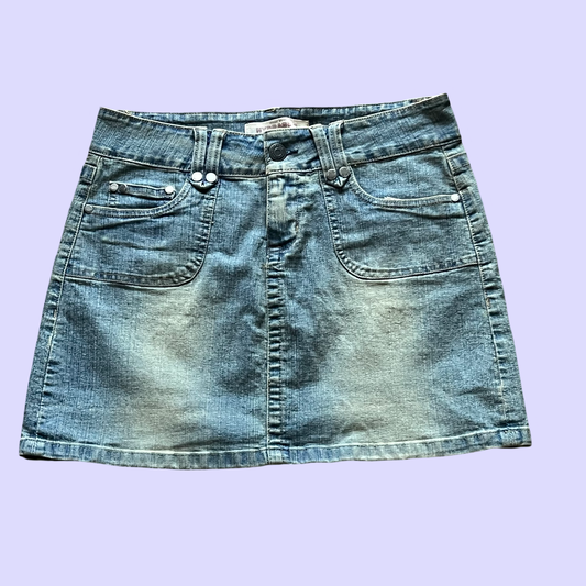 Vintage early 2000s hydraulic jean mini skirt size 7/8