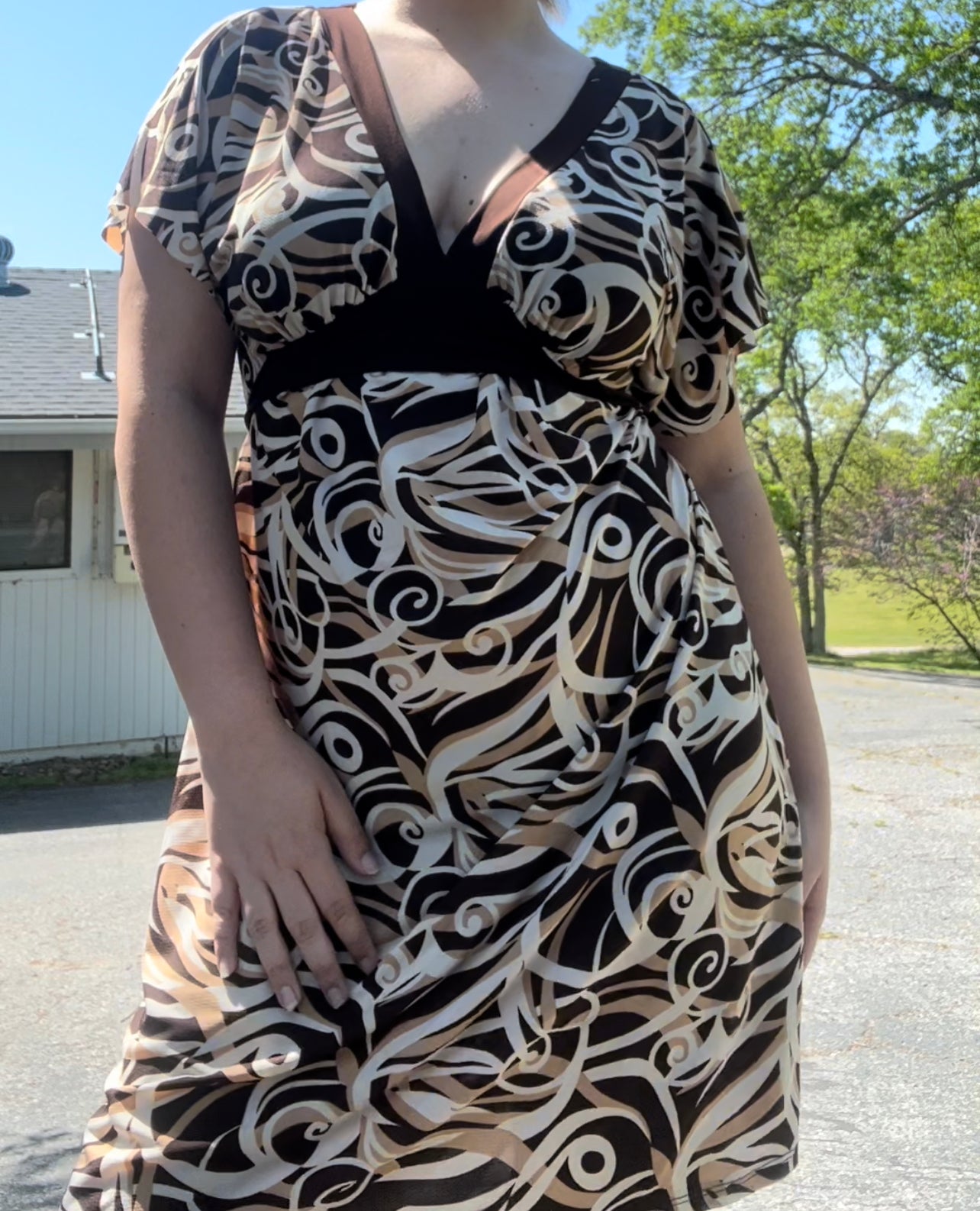 Vintage early 2000s tempted hearts brown spring summer dress size XL