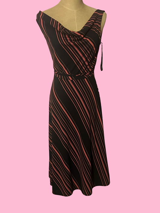 Express early 2000s y2k pink black midi dress size 5/6