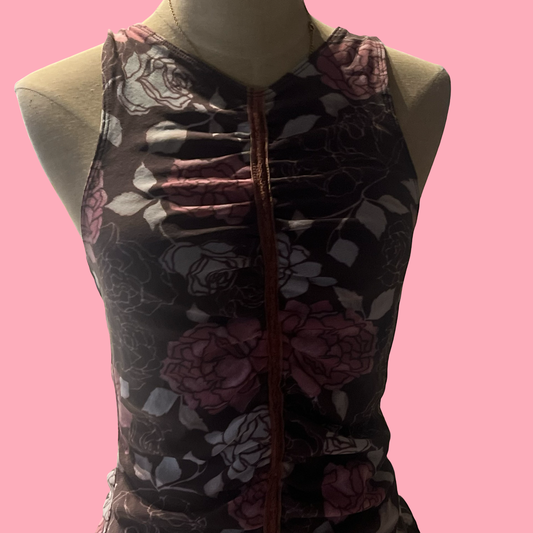 Vintage early 2000s y2k weston wear floral girly coquette tank top size medium