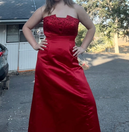 Donna gray vintage glamour corset style formal long prom dress size 10