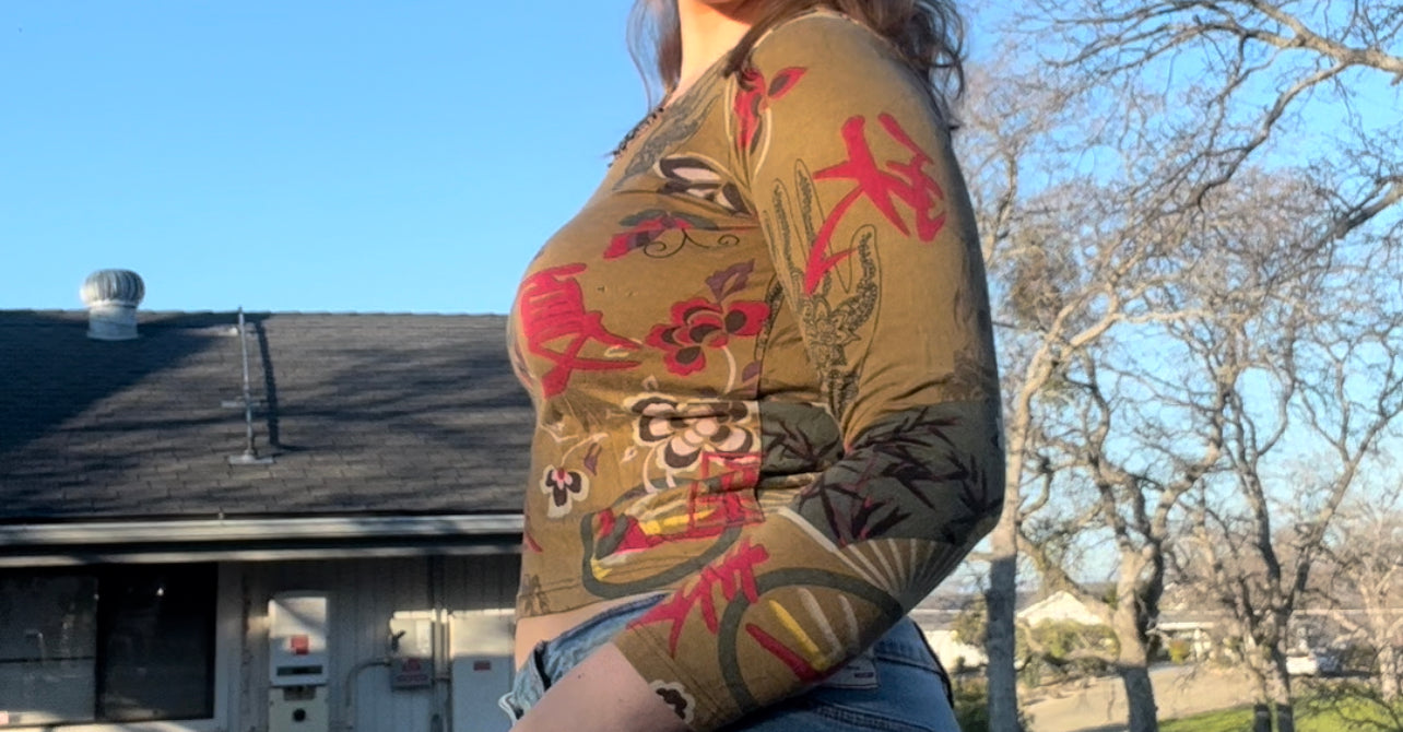Lynn Ritchie vintage 90s style abstract long sleeve top size small