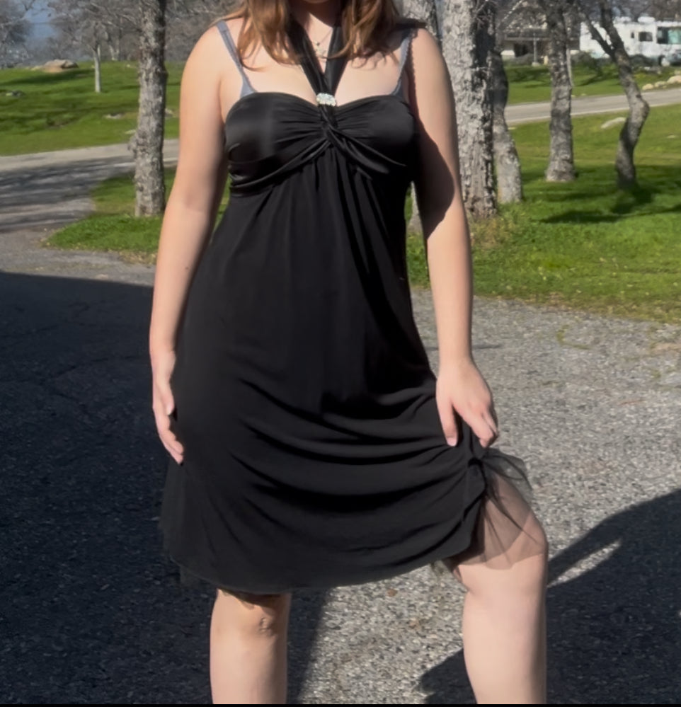 NWT my Michelle vintage early 2000s y2k glam girly whimsygoth halter dress size medium