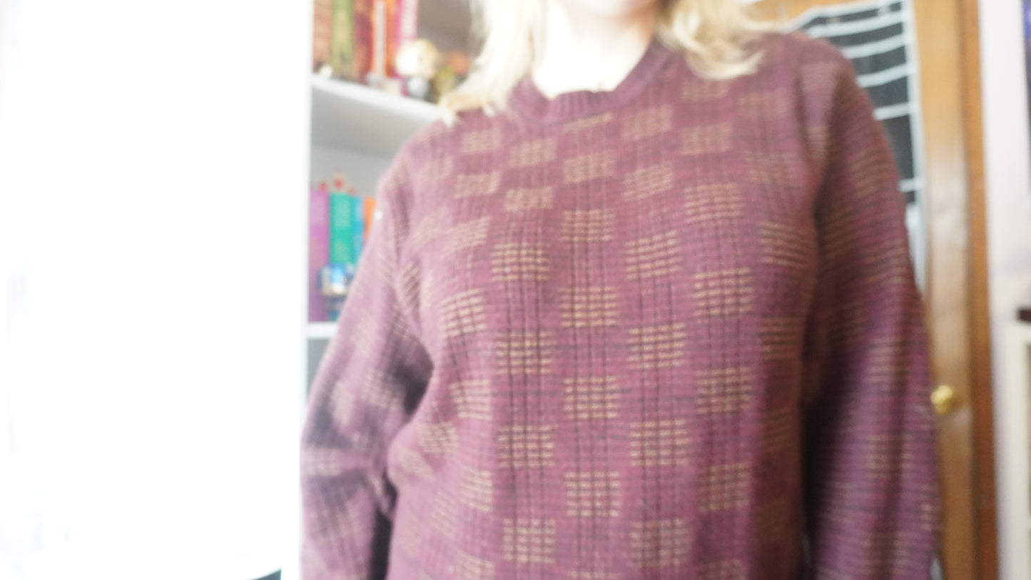 Burgundy red oversized jumper sweater size XL