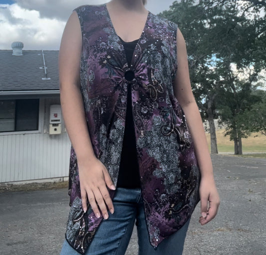 Brittany black woman whimsigoth fairy early 2000s y2k purple plus size top