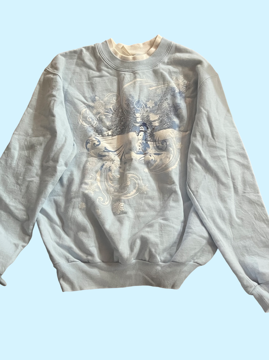 Vintage decorated originals snowmen winter Christmas sweater size small