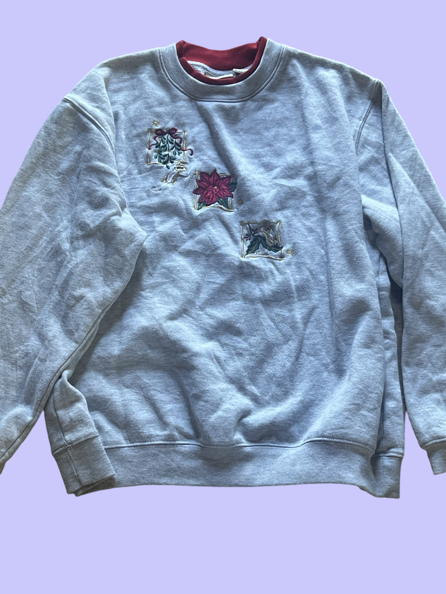 Classic elements vintage red grey Christmas sweater size XL