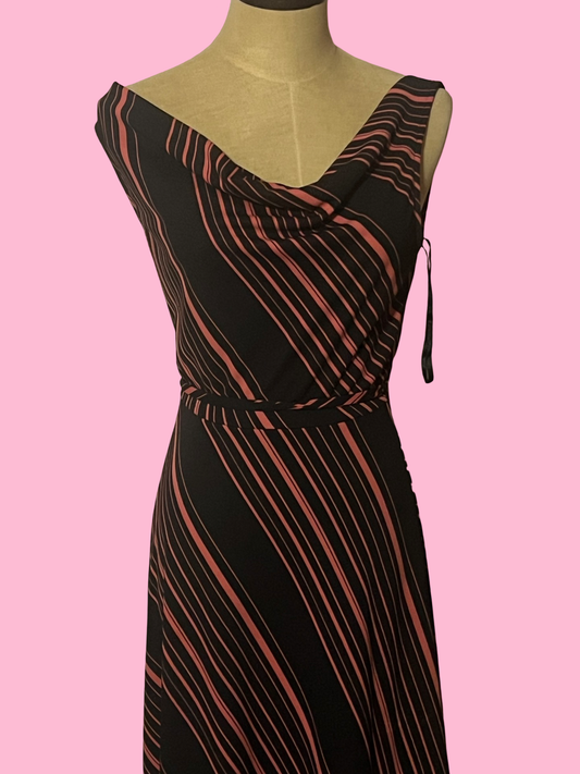 Express early 2000s y2k pink black midi dress size 5/6