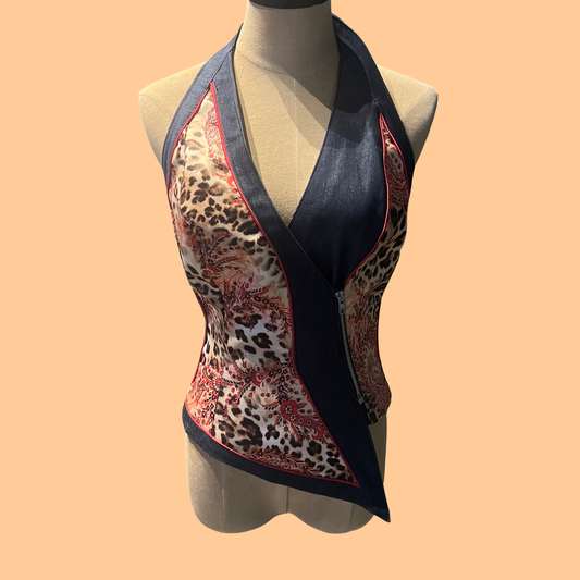 Romeo pour Juliette cheetah print vest top