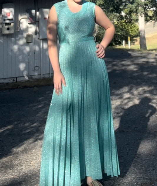 Vintage style 60s style glam sparkly retro maxi formal dress size 12