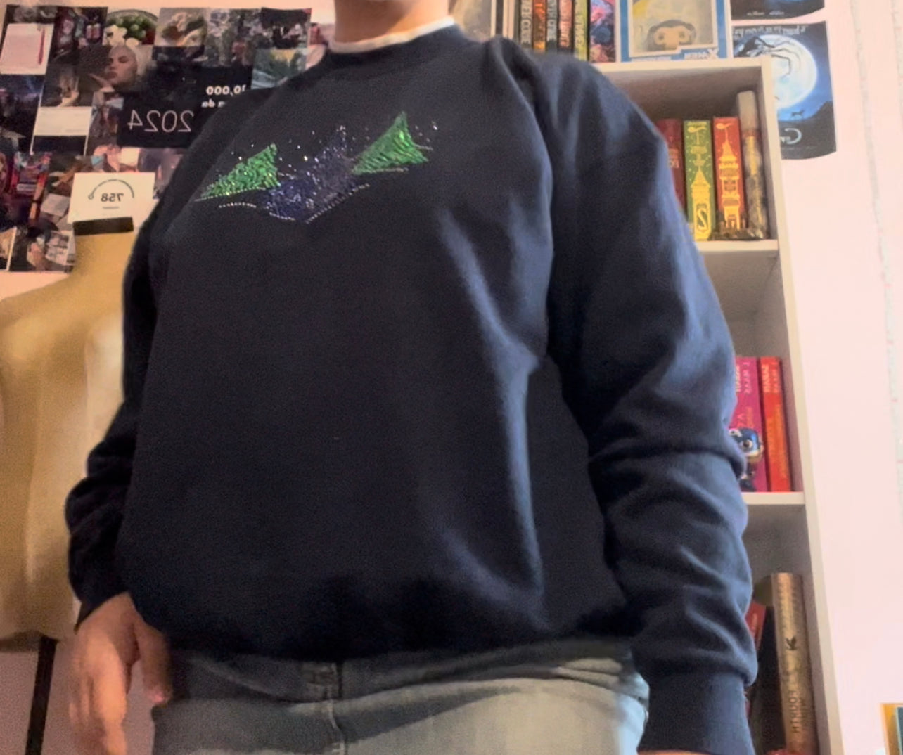 Mccc energy sportswear Christmas holidays blue sweater size 1X