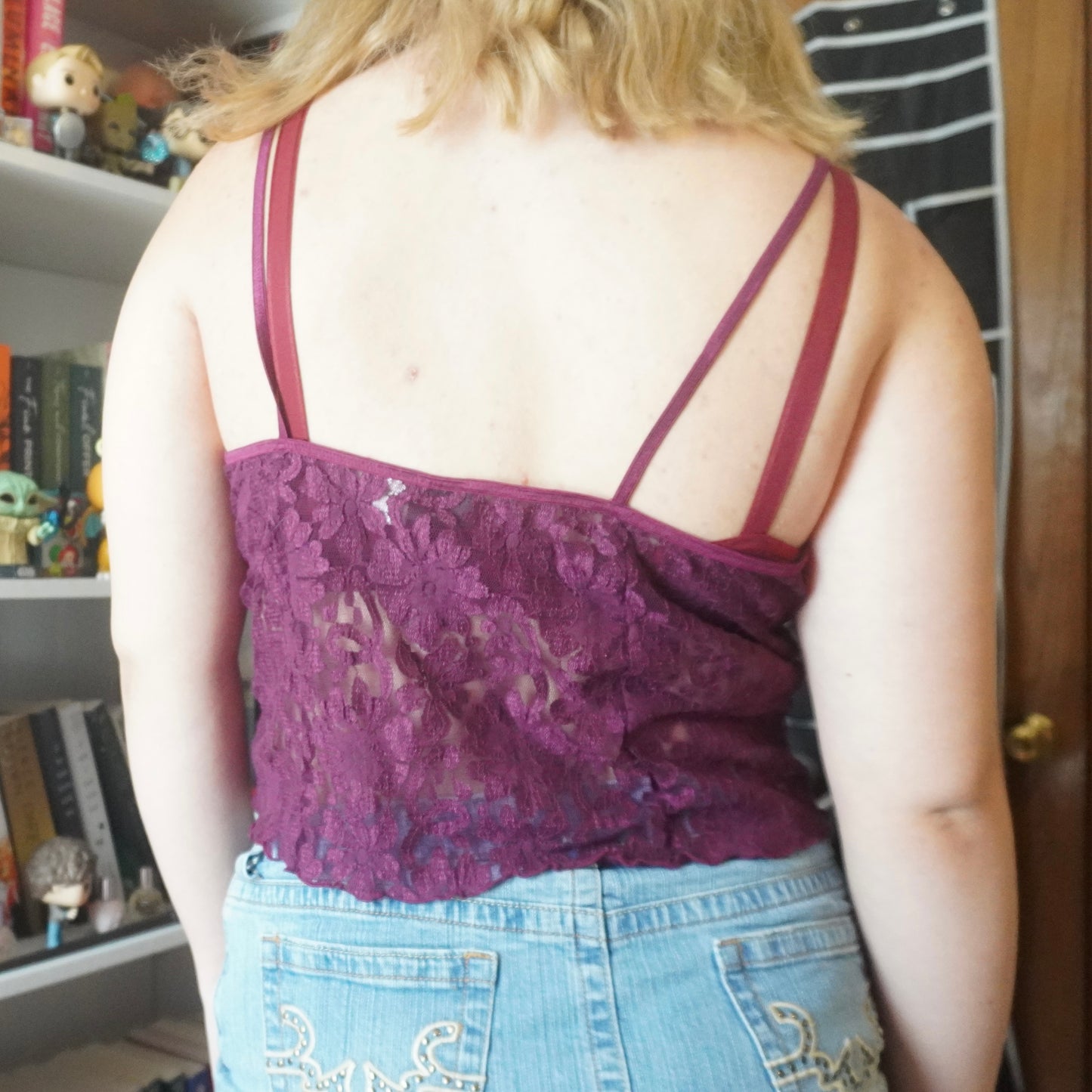 Fredricks of Hollywood lace purple early 2000s top size 3X