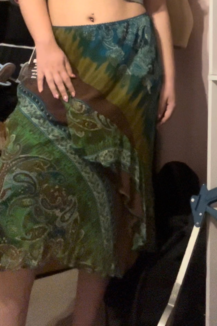 NWT b.i.y.a.y.c.d.a vintage early 2000s colorful boho maxi skirt size XL
