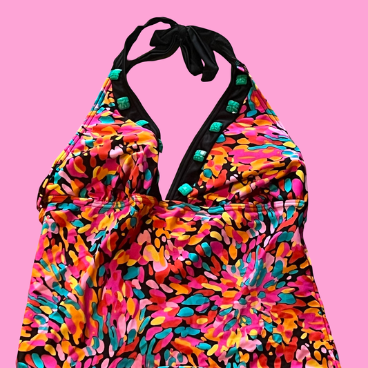 Tropical honey swimsuit top coconut girl beachy summer halter top size 10