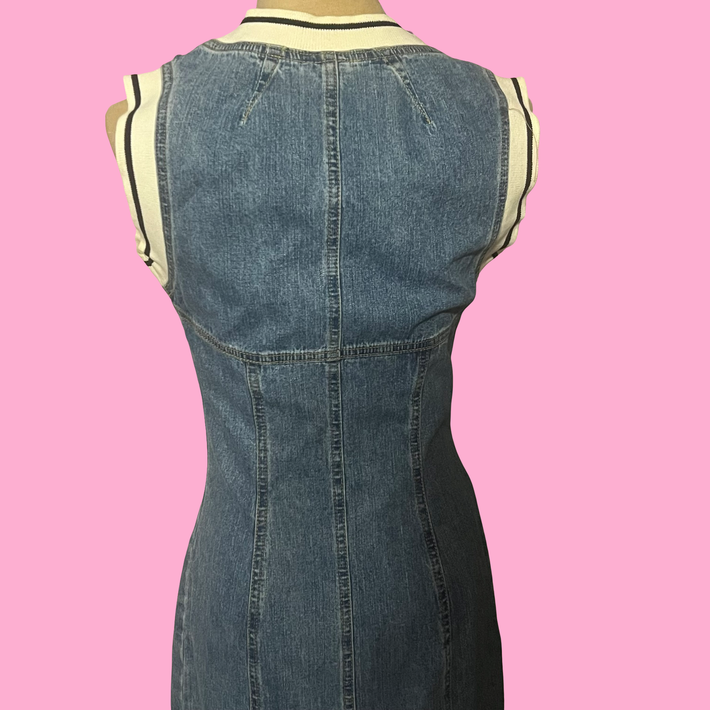 Bongo vintage retro 90s zipper front denim mini dress size 7