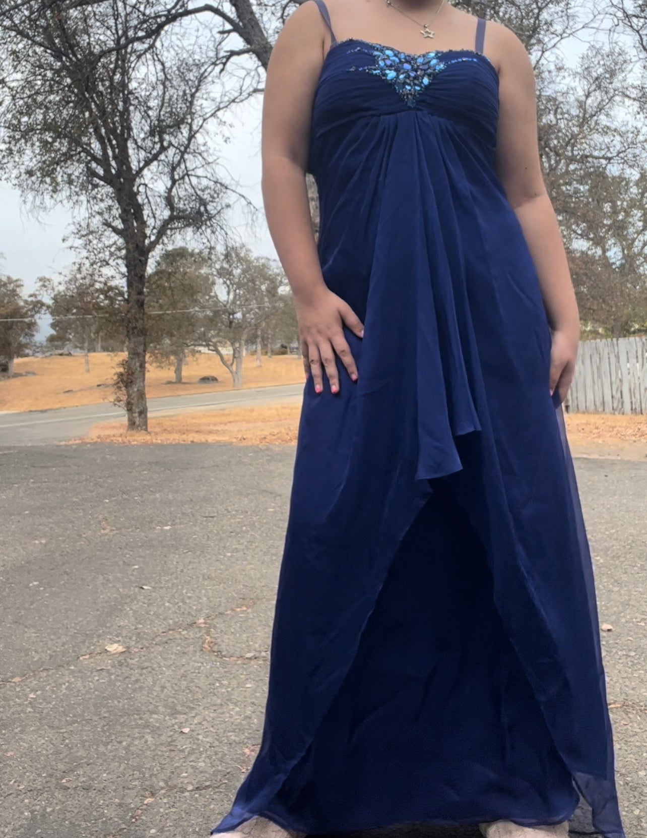 Vintage early 2000s y2k blue strapless prom dress size medium