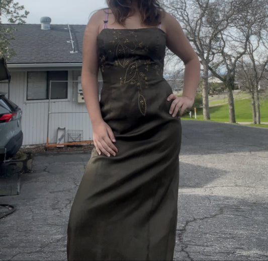 Laundry by Shelli Segal Olive Embellished Gown – Size 10