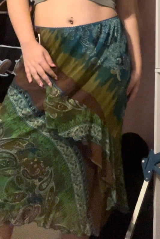 NWT b.i.y.a.y.c.d.a vintage early 2000s colorful boho maxi skirt size XL