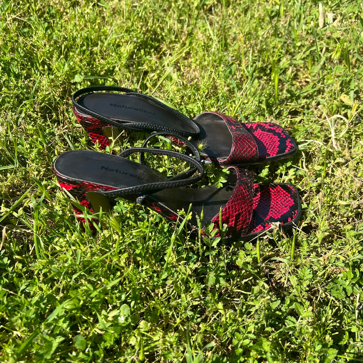 Naturalizer faux snake skin red vintage 90s style heels size 8