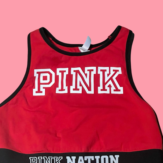 Victoria secret pink red sports bra size medium