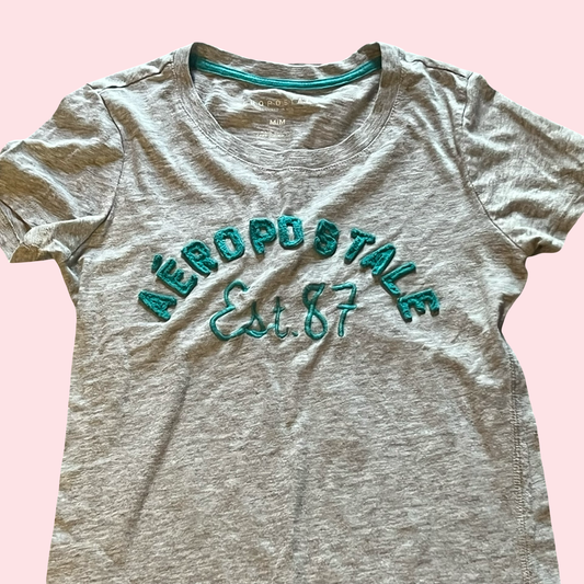 Aeropostale preppy grey baby tee 2015 top size medium