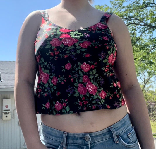 Lingerie cacique vintage retro floral lingerie top size medium