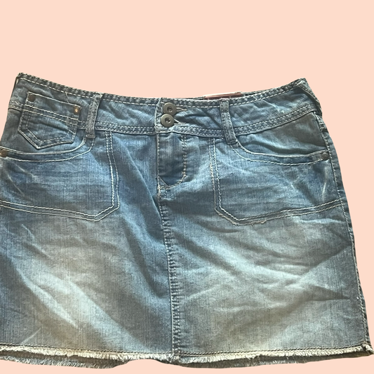 NWT So vintage early 2000s y2k fairy core jean denim mini skirt size 3