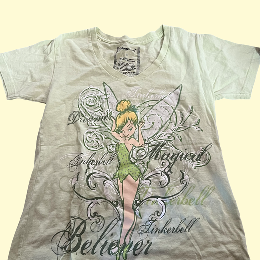 Disney store tinker bell fairy early 2000s y2k graphic t-shirt size small