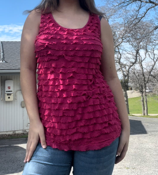 Love kisses vintage early 2000s y2k hot pink tank top size 3XL