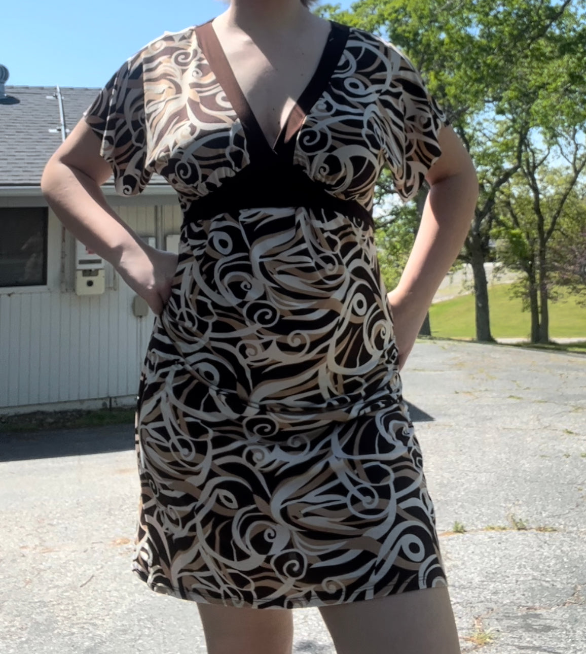 Vintage early 2000s tempted hearts brown spring summer dress size XL