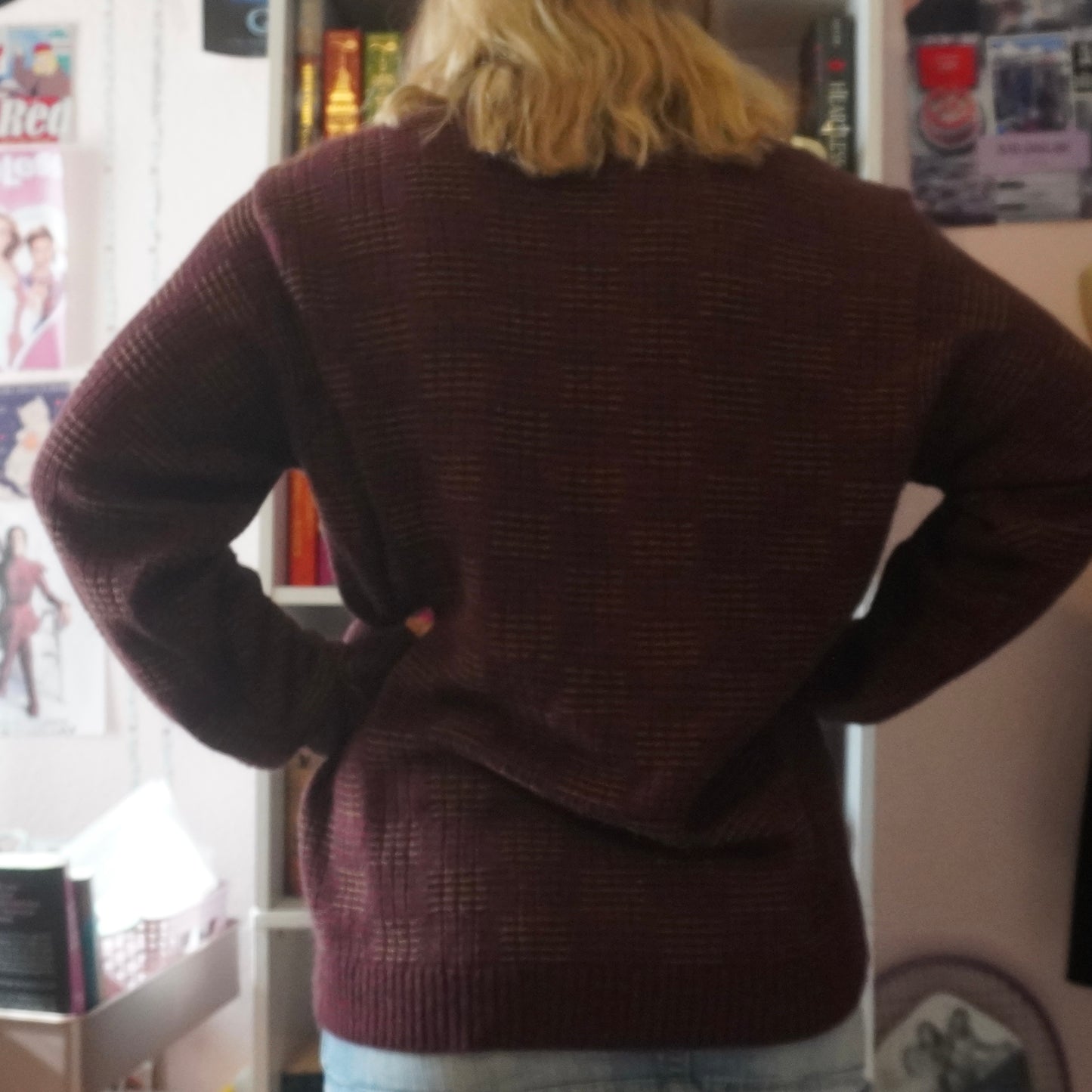 Burgundy red oversized jumper sweater size XL
