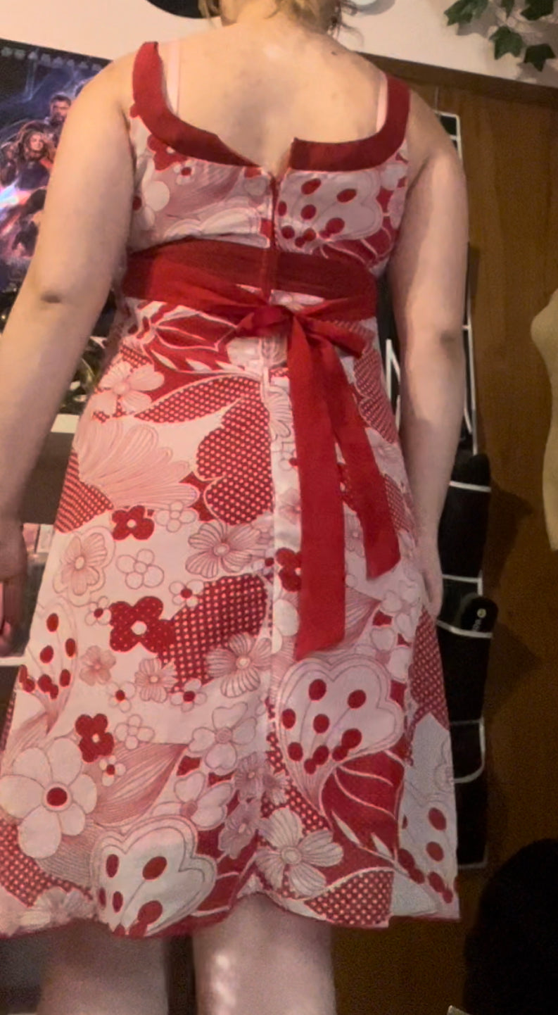 B smart vintage early 2000s girly spring midi dress size 12