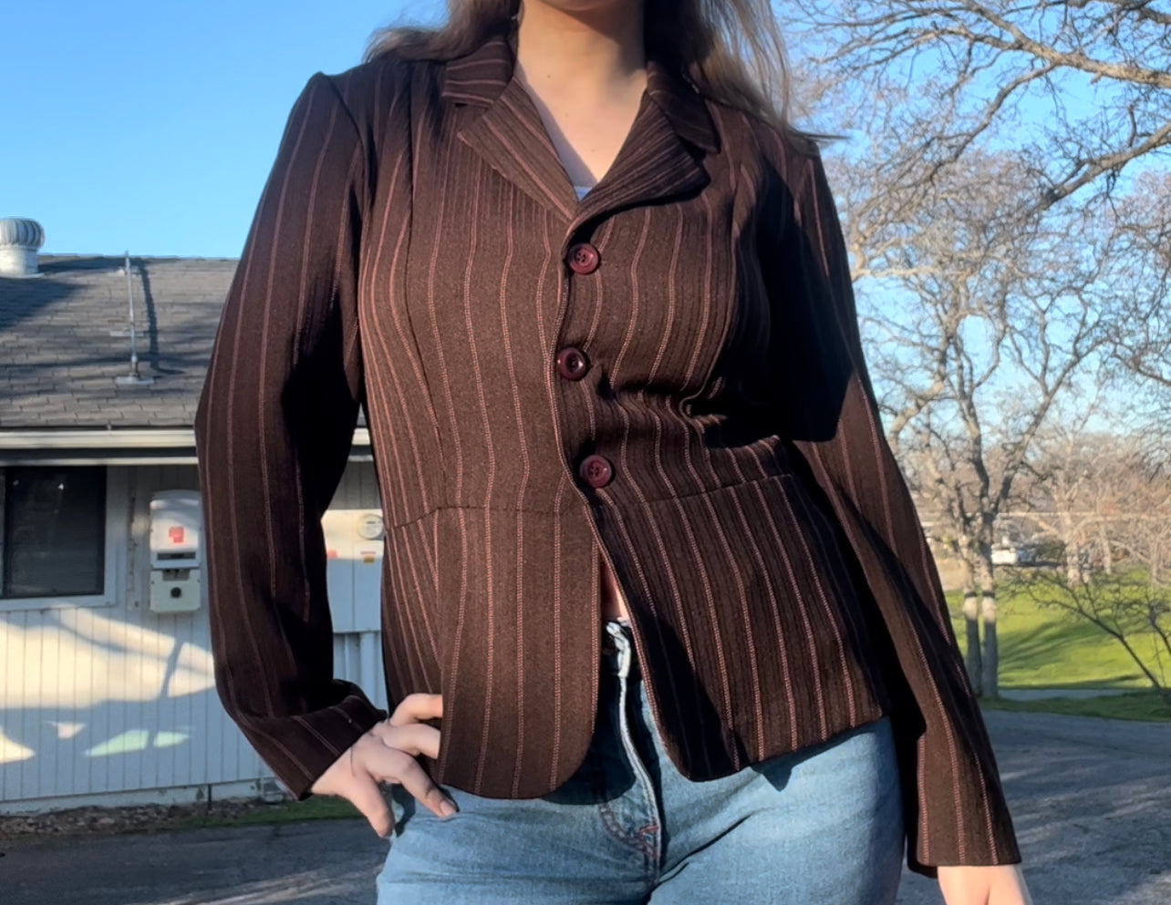 Snap y2k brown office siren jacket size 11