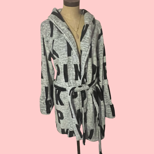 Victoria secret pink grey 2018 robe one size