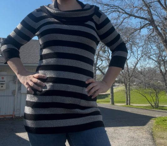 Inc striped knit top size medium