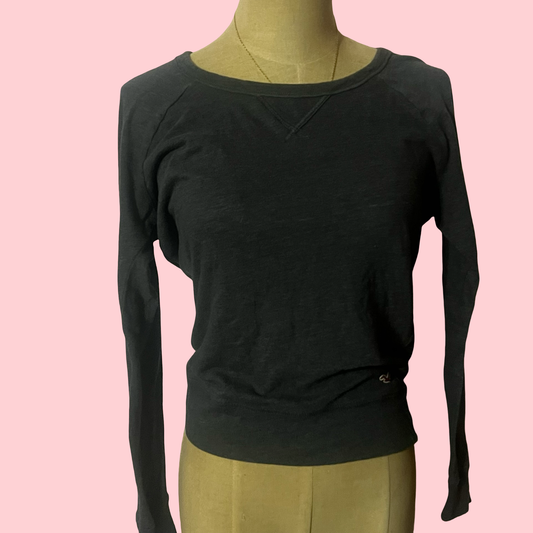 Hollister grey early 2000s y2k preppy Bella swan long sleeve top size XS