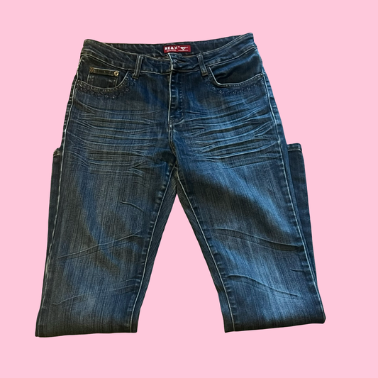 Re and x vintage early 2000s stars skinny y2k dark wash jeans size 46