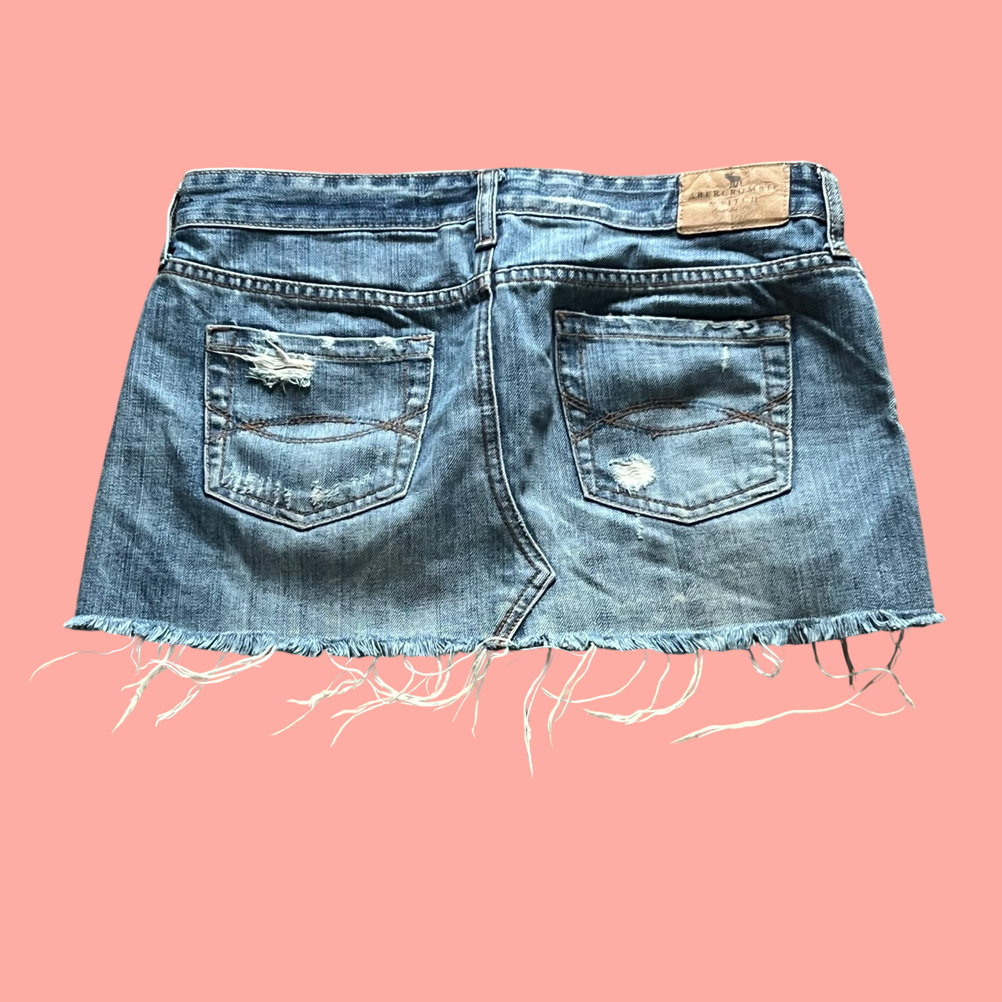 Abercrombie and Fitch early 2000s y2k jean ripped skirt size 4