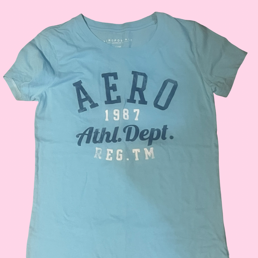 Aeropostale blue preppy baby tee shirt size medium