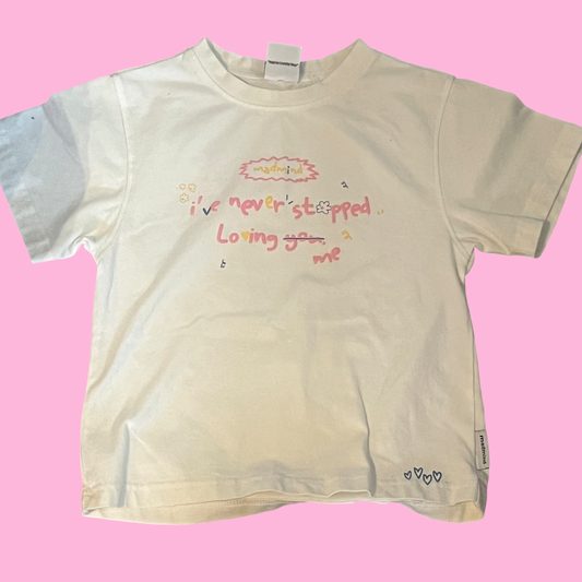 Mad mind vintage early 2000s “I’ve never stopped loving me” baby tee size small