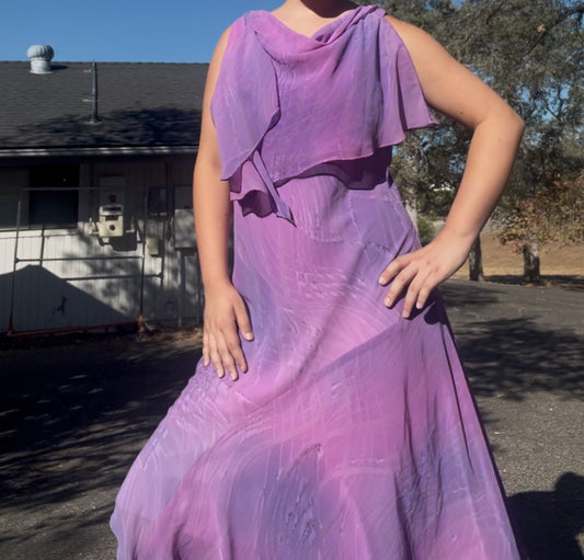 Star dance vintage purple cottage core girly ombré princess formal dress size 18